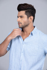 Solid Color Short Sleeved Casual Shirt