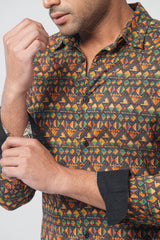 Men's Abstract Printed Casual Shirt