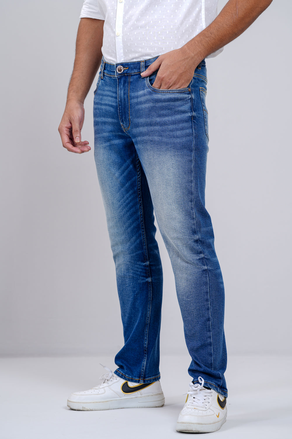 Premium Mid Indigo Straight Fit Jeans