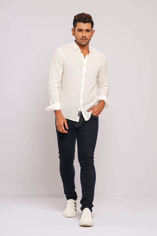 Regular Fit Casual Cotton Shirt with All-over Micro Detailing