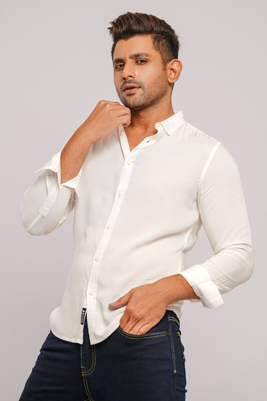 Regular Fit Casual Cotton Shirt with All-over Micro Detailing