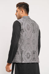 Semi-Formal Brocade Waistcoat with Decorative Buttons