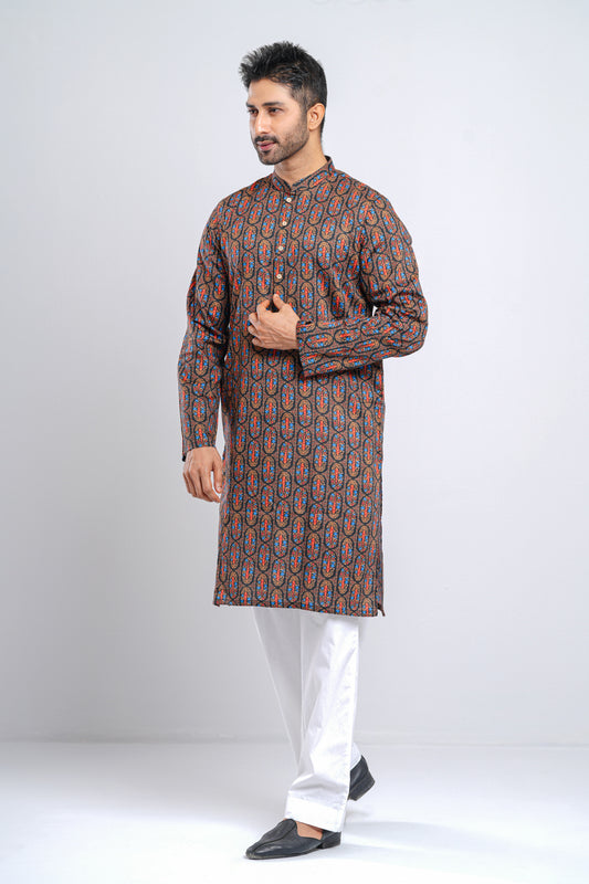 Regular Fit Digital Printed Cotton Panjabi