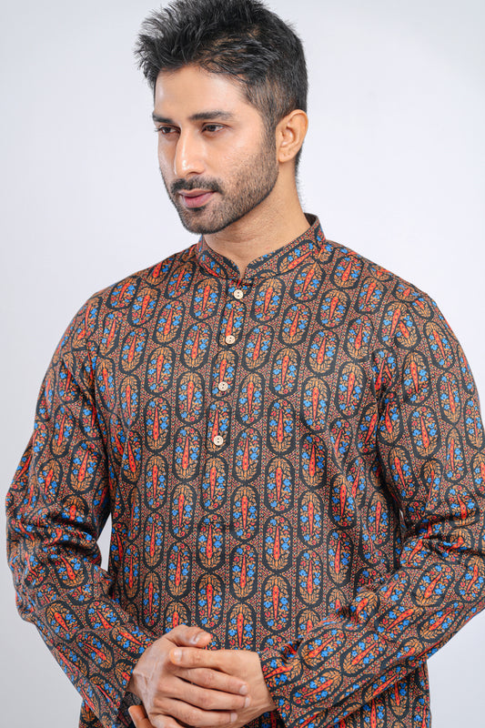 Regular Fit Digital Printed Cotton Panjabi