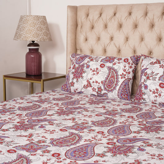 Bedsheet - Burgundy Paisley