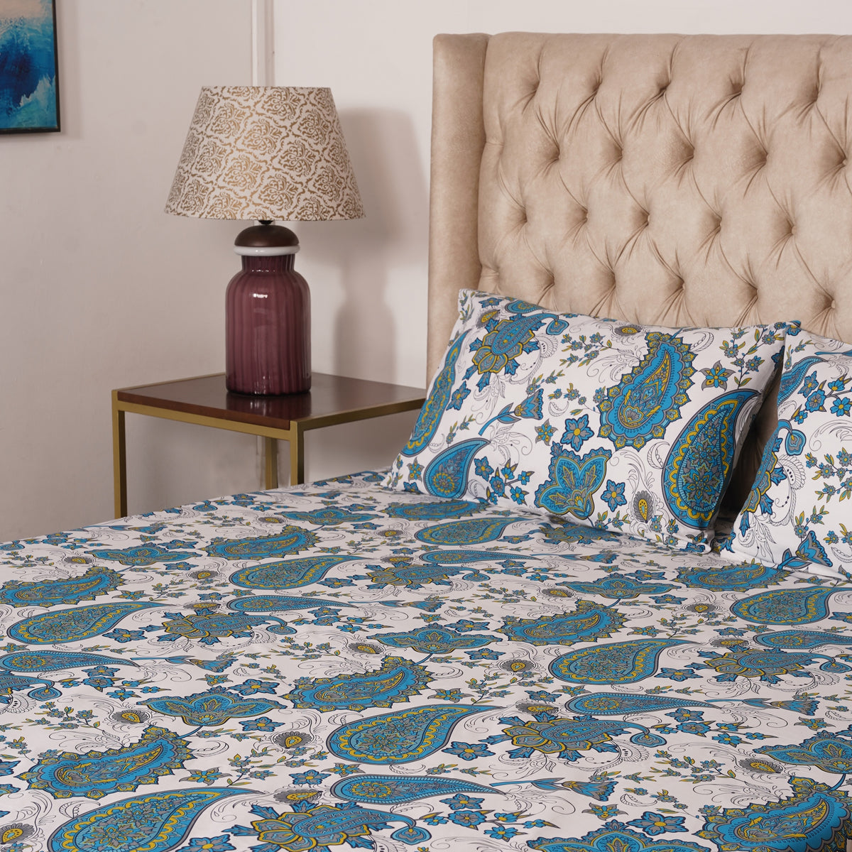 Bedsheet - Teal Paisley