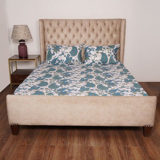 Bedsheet - Teal Paisley