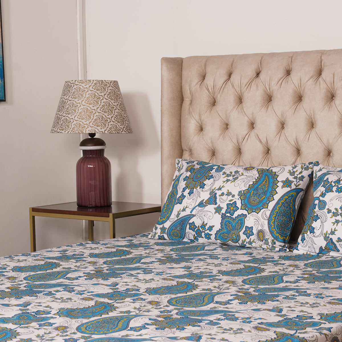 Bedsheet - Teal Paisley