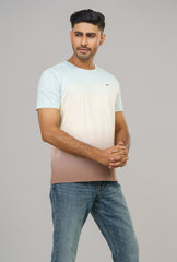 Triple Shade Over-Dye Ombre Finish T-Shirt