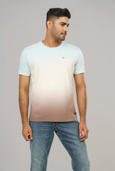 Triple Shade Over-Dye Ombre Finish T-Shirt